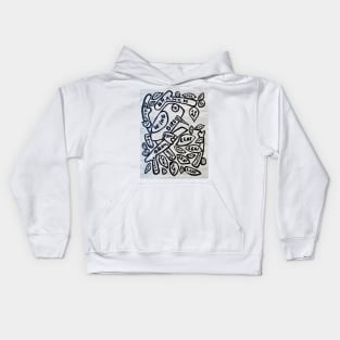 PORTRAIT OF A BIRD ON A BRANCH Kids Hoodie